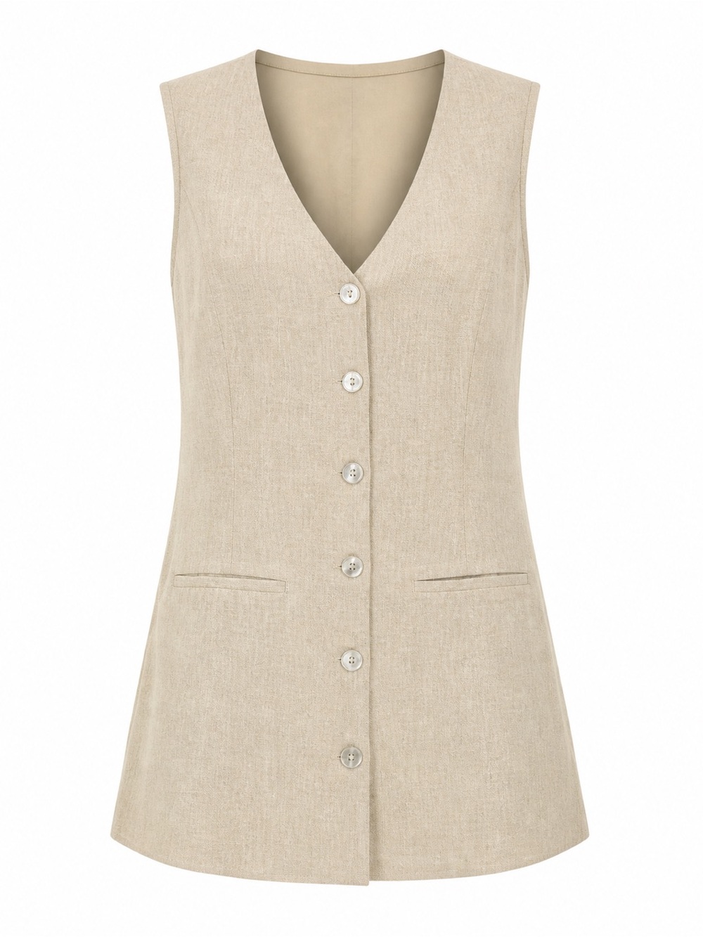 Abercrombie & Fitch Linen Blend Button Front Vest Tunic Dress Minimalist XL